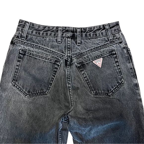 Vintage 90s GUESS jeans black  wash high waisted straight leg size 26 - Picture 10 of 11